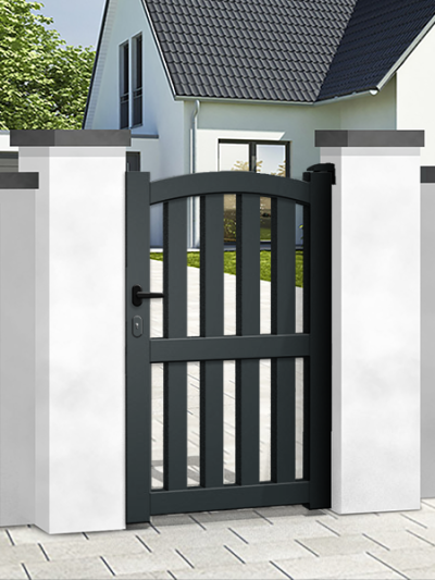 Portillon aluminium Premium - Ajouré - CORAIL