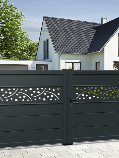 Portail battant aluminium Premium - Semi-Ajouré - FARO