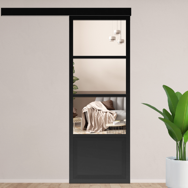 Porte d'intérieur coulissante soubassement - Panoramique