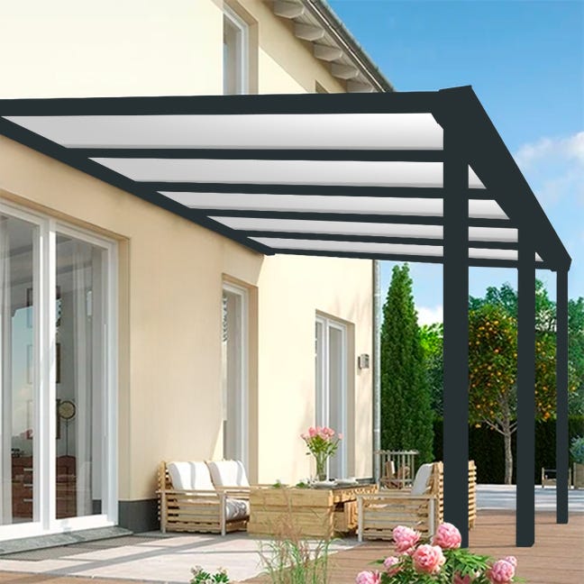 Pergola aluminium toit thermique - SANTORINI PLUS Adossée