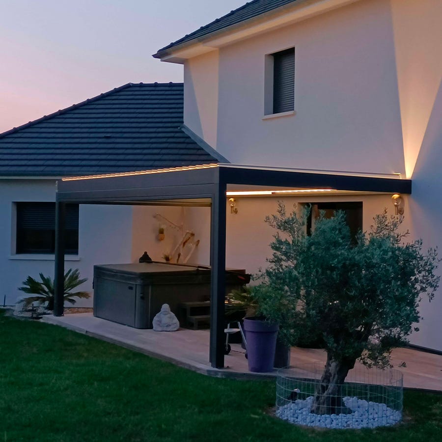 Pergola Aluminium Bioclimatique - PAROS Adossée